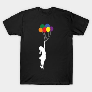 Balloon Girl - Rainbow Balloons T-Shirt